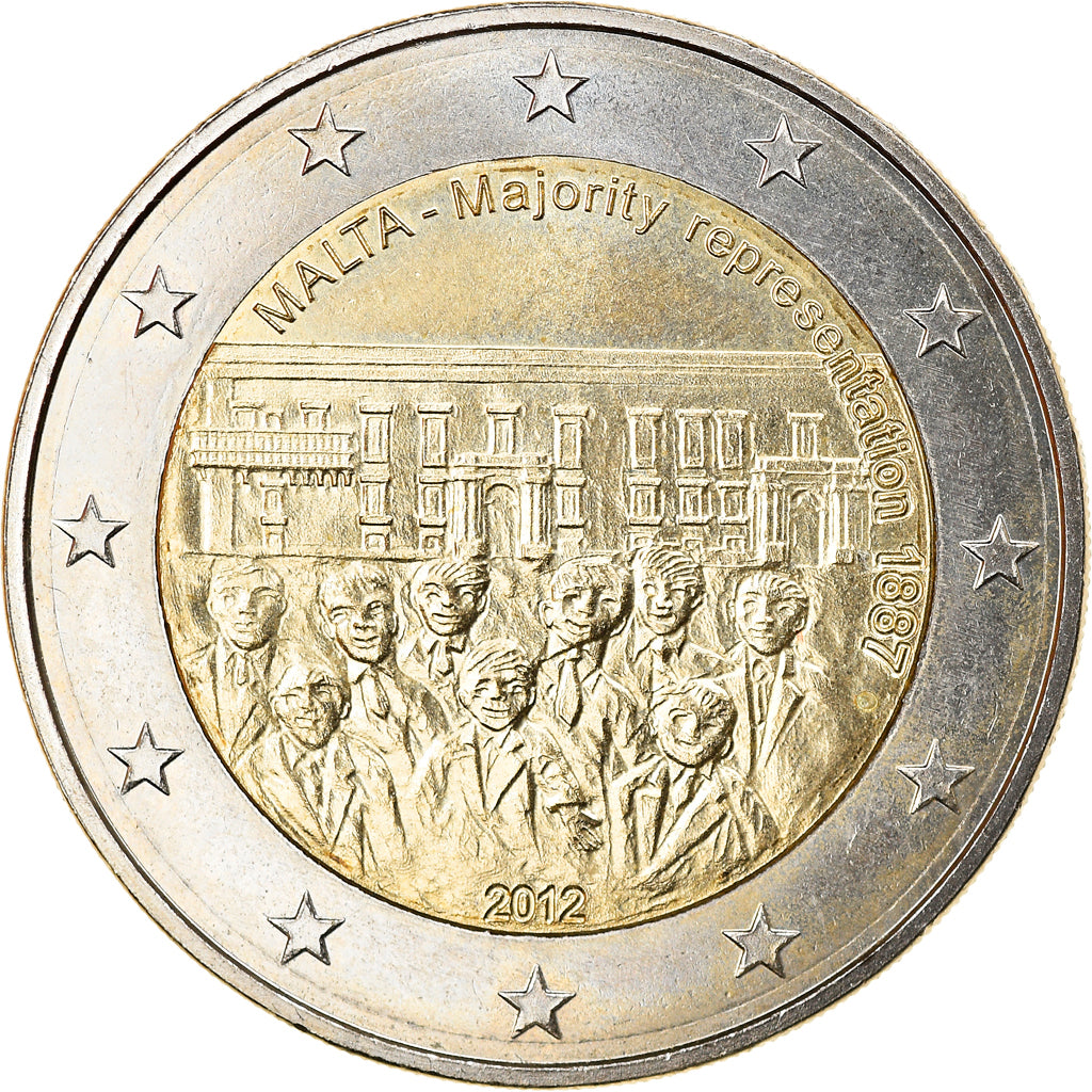 Malta, 2 Euro, Majority, 2012, AU(50-53), Bi-Metallic