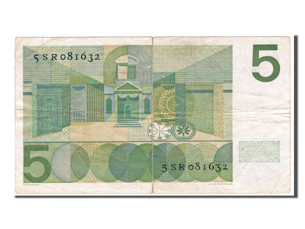 Billet, Pays-Bas, 5 Gulden, 1966, TTB