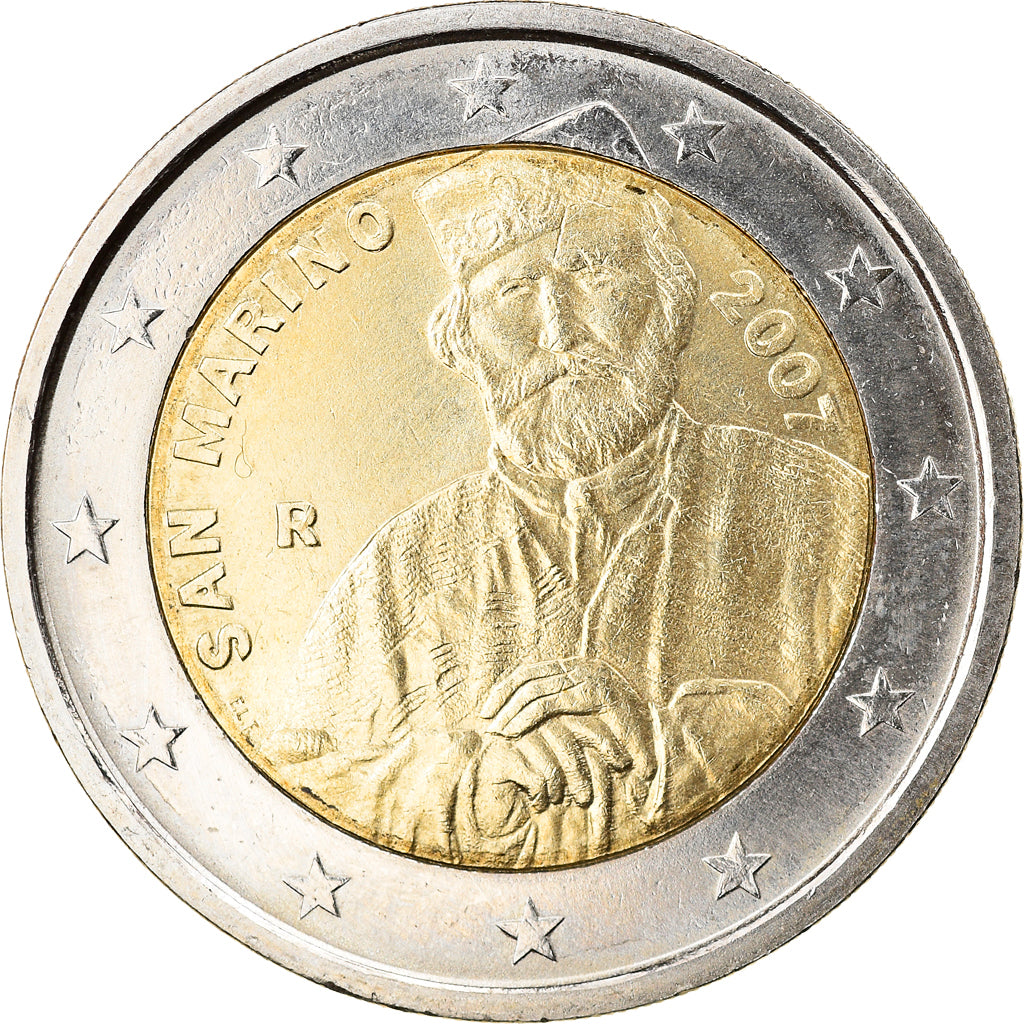 San Marino, 2 Euro, Giuseppe Garibaldi 200th Anniversary of Birth, 2007, Rome