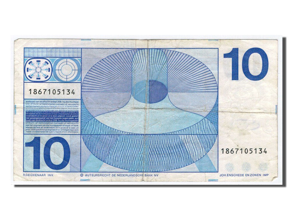 Netherlands, 10 Gulden, 1968, KM #91b, VF(30-35), 1867105134