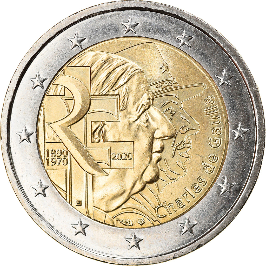 France, 2 Euro, Charles De Gaulle, 2020, SPL, Bi-Metallic, KM:New