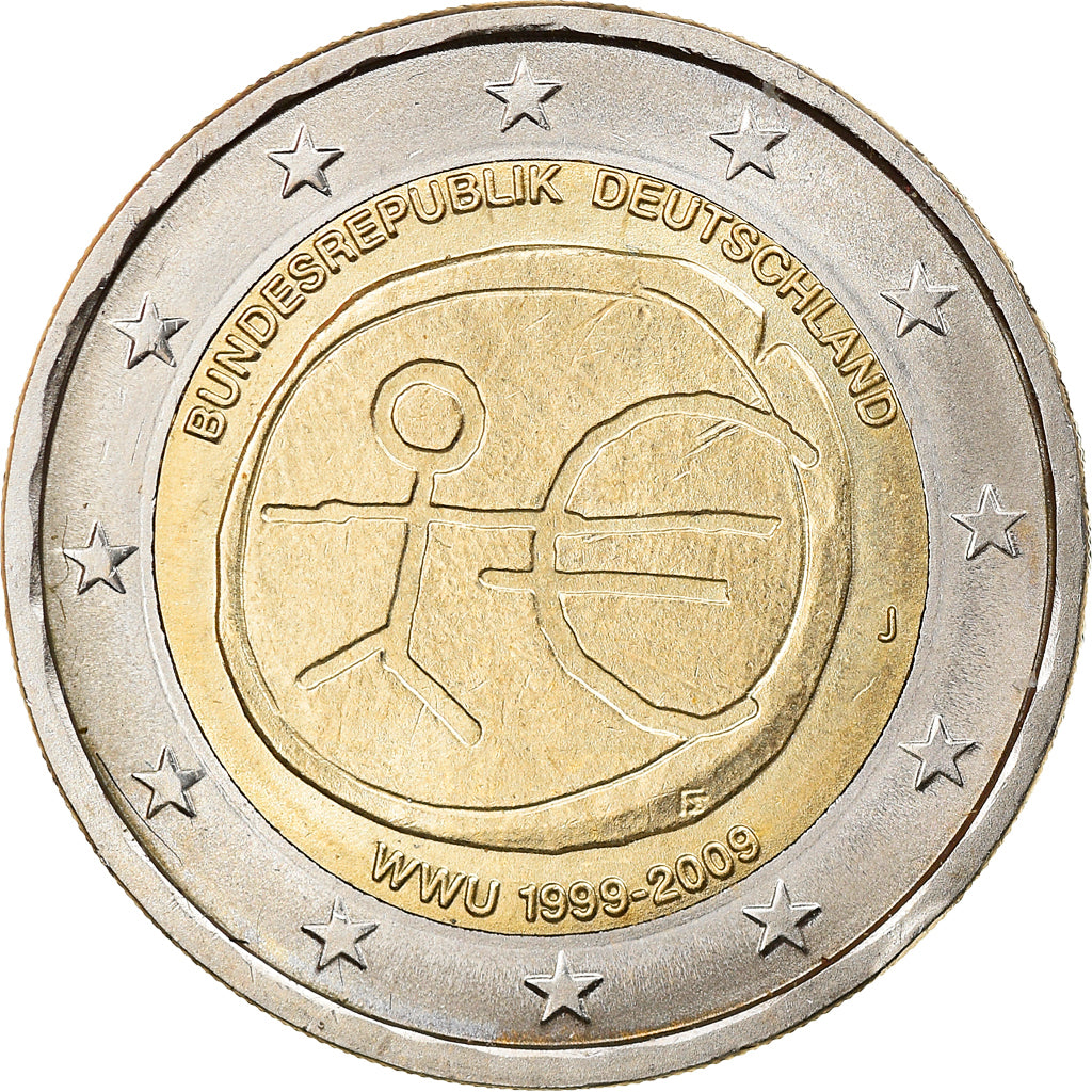 Niemcy, 2 Euro, EMU, 2009, Hambourg, EF(40-45), Bimetaliczny, KM:New