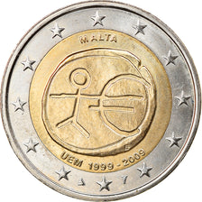 Malta, 2 Euro, E.M.U., 10th Anniversary, 2009, Paris, MS(63), Bi-Metallic