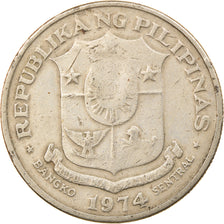 Coin, Philippines, Piso, 1974, EF(40-45), Copper-Nickel-Zinc, KM:203
