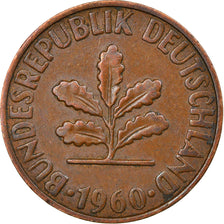 Monnaie, République fédérale allemande, 2 Pfennig, 1960, Munich, TTB, Bronze