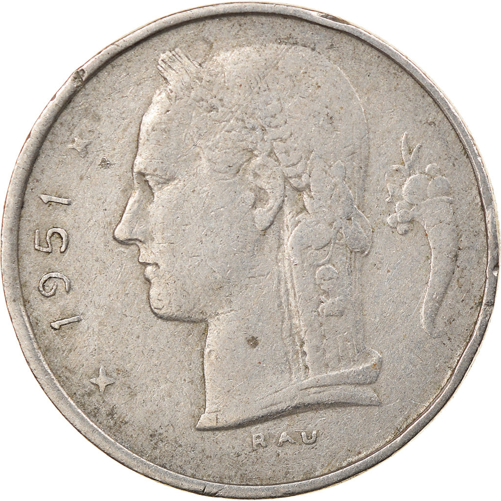 Munten, België, Franc, 1951, FR+, Copper-nickel, KM:142.1