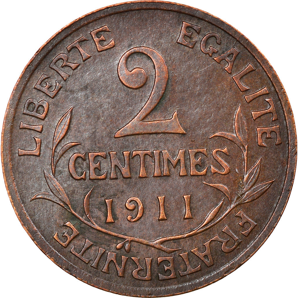 Coin, France, Dupuis, 2 Centimes, 1911, Paris, AU(50-53), Bronze, KM:841