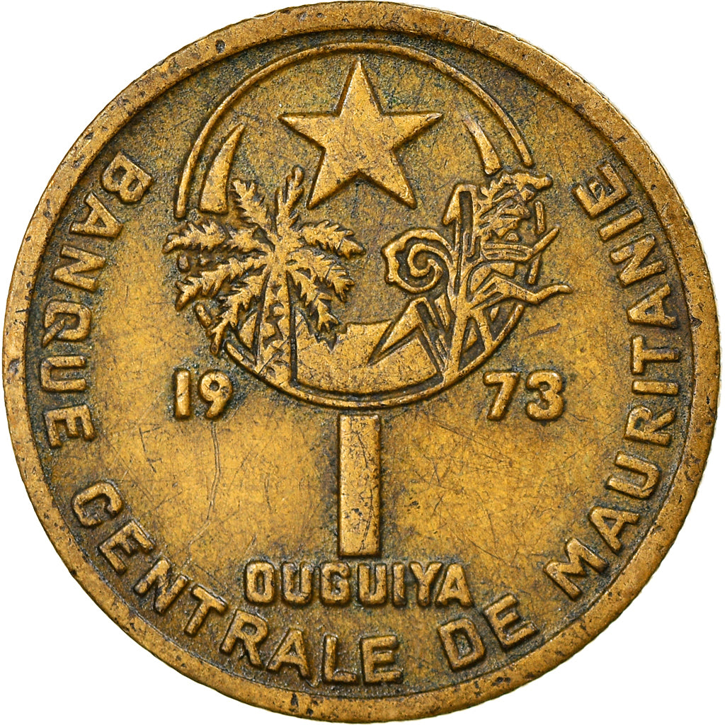 Coin, Mauritania, Ouguiya, 1973, EF(40-45), Aluminum-Bronze, KM:2