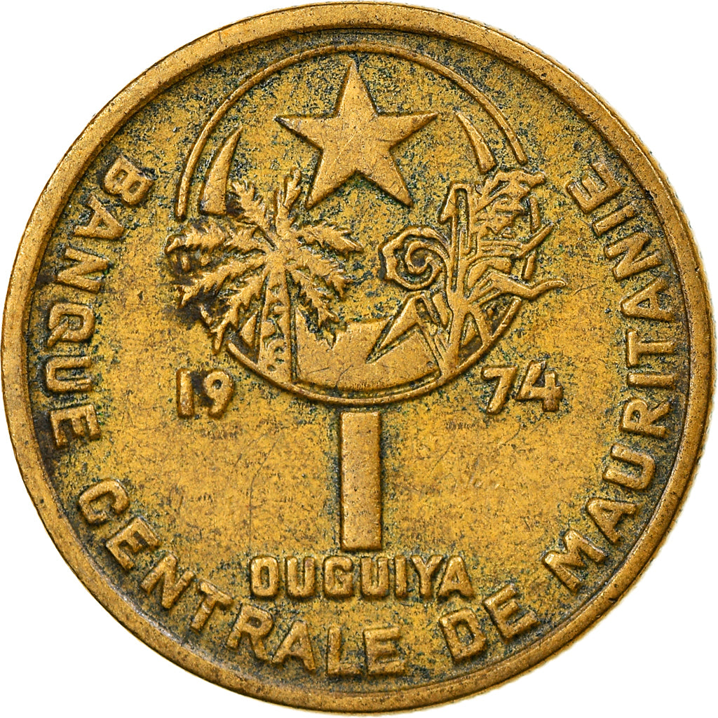 Monnaie, Mauritanie, Ouguiya, 1974, TTB, Aluminum-Bronze, KM:6