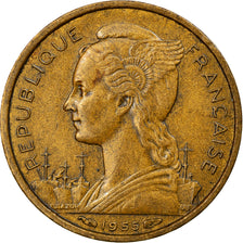 Coin, Réunion, 10 Francs, 1955, AU(50-53), Aluminum-Bronze, KM:10
