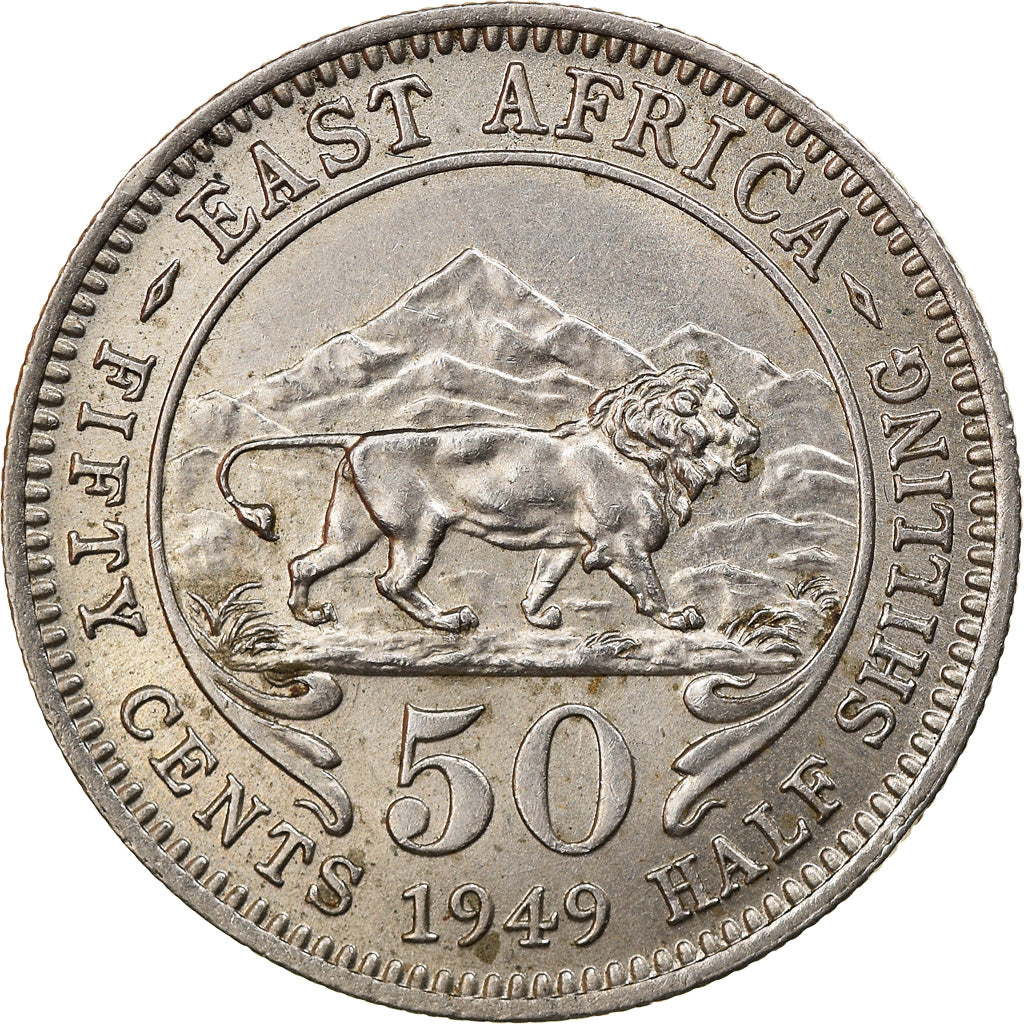 Münze, EAST AFRICA, George VI, 50 Cents, 1949, SS+, Copper-nickel, KM:30