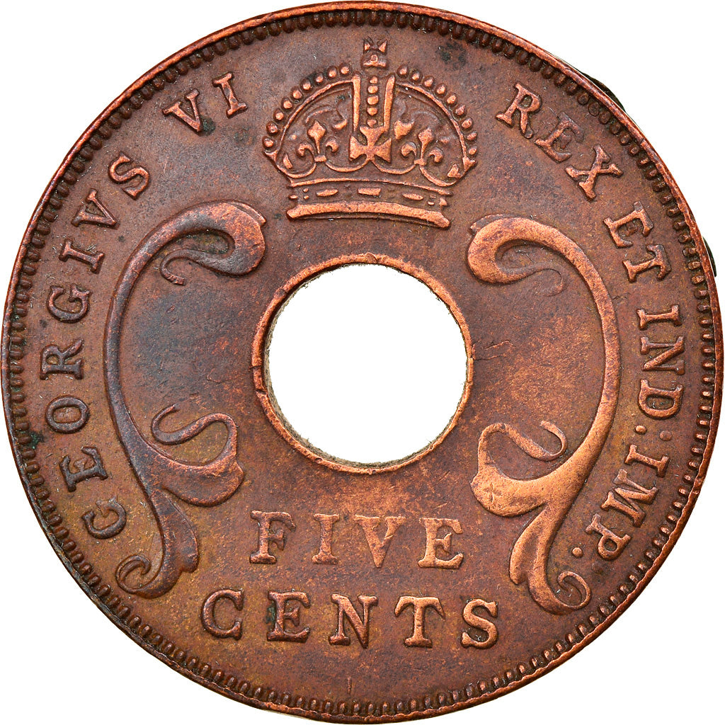 Monnaie, EAST AFRICA, George VI, 5 Cents, 1941, TTB, Bronze, KM:25.1