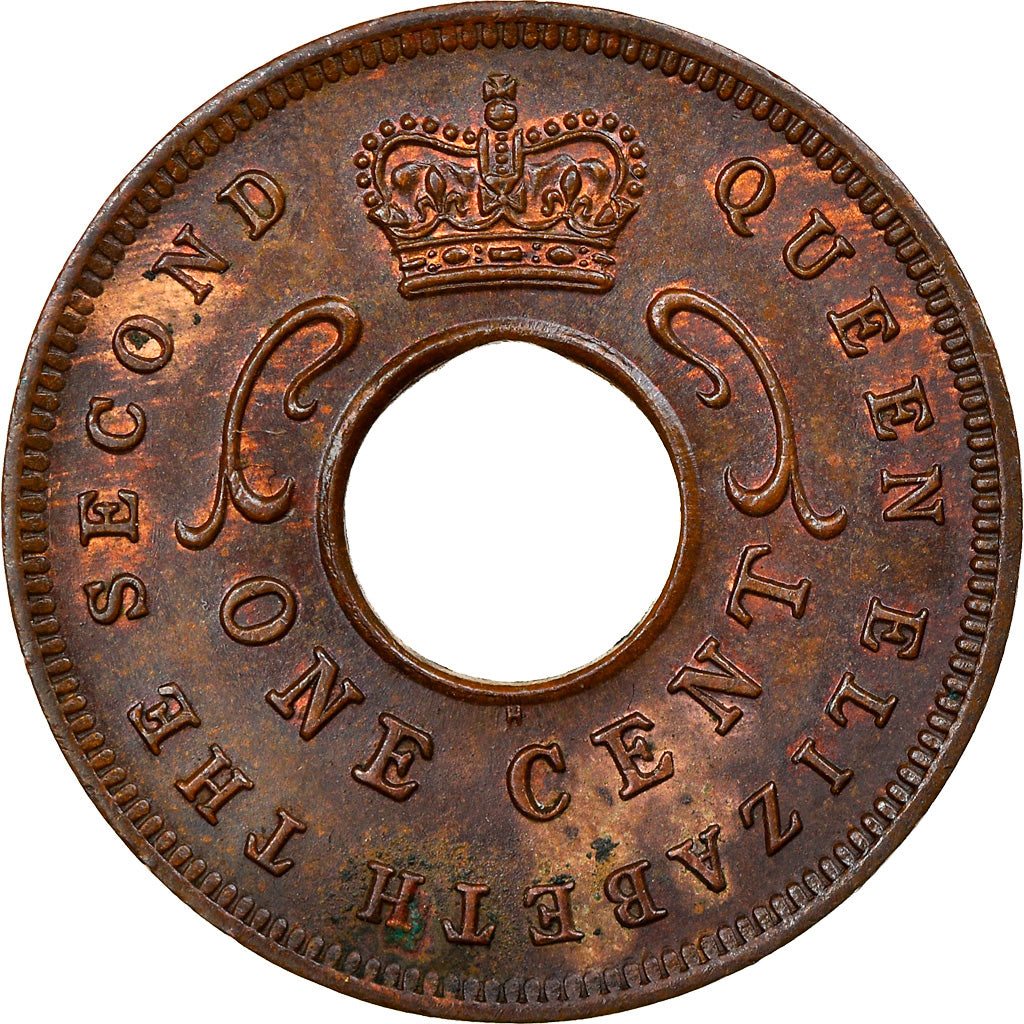 Coin, EAST AFRICA, Elizabeth II, Cent, 1956, EF(40-45), Bronze, KM:35