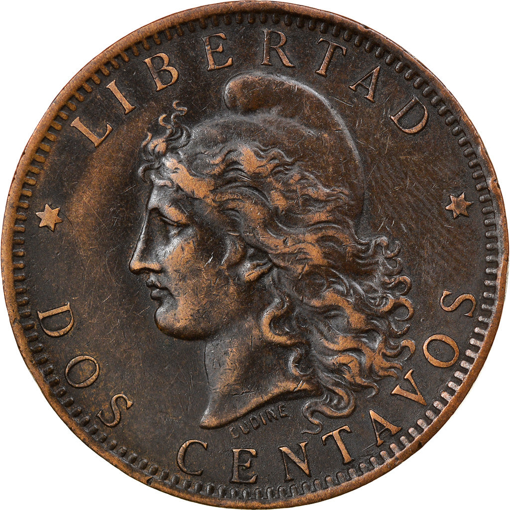 Coin, Argentina, 2 Centavos, 1885, AU(50-53), Bronze, KM:33