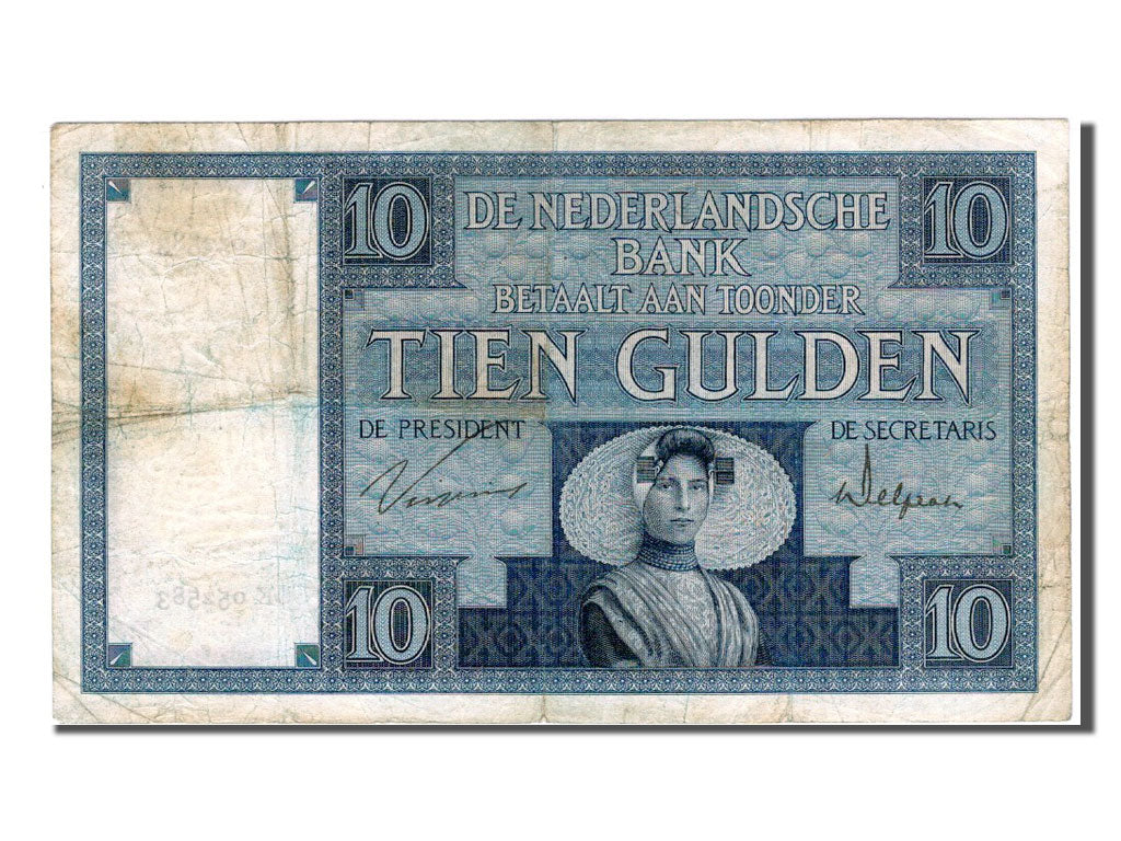 Geldschein, Niederlande, 10 Gulden, 1928, S+