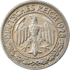 Moneta, NIEMCY, REP. WEIMARSKA, 50 Reichspfennig, 1928, Munich, EF(40-45)