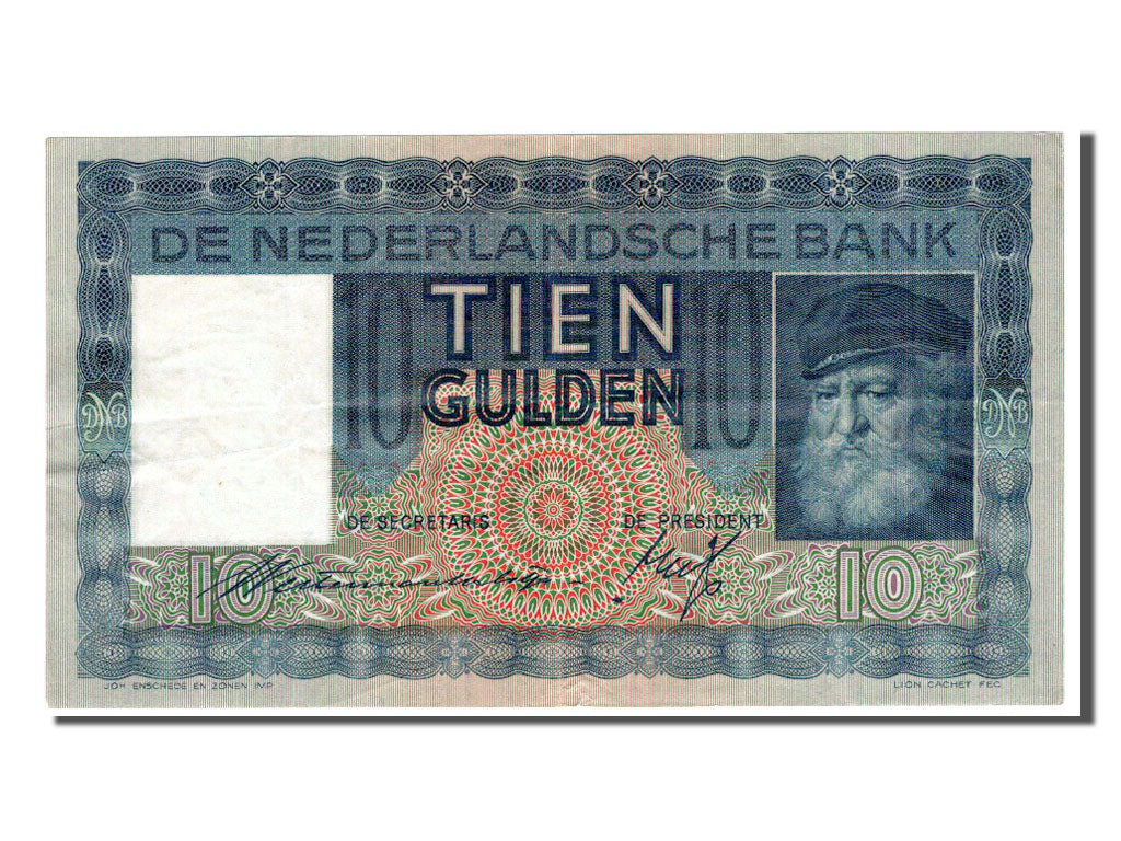 Netherlands, 10 Gulden, 1939, KM #49, AU(50-53), 4QY