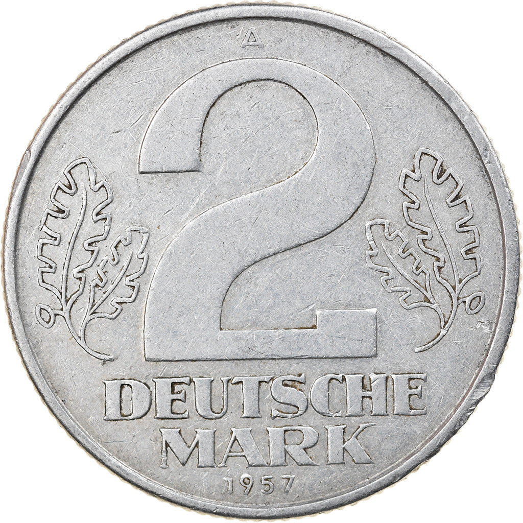 Coin, GERMAN-DEMOCRATIC REPUBLIC, 2 Mark, 1957, Berlin, VF(30-35), Aluminum