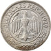 Munten, Duitsland, Weimarrepubliek, 50 Reichspfennig, 1929, Munich, ZF, Nickel