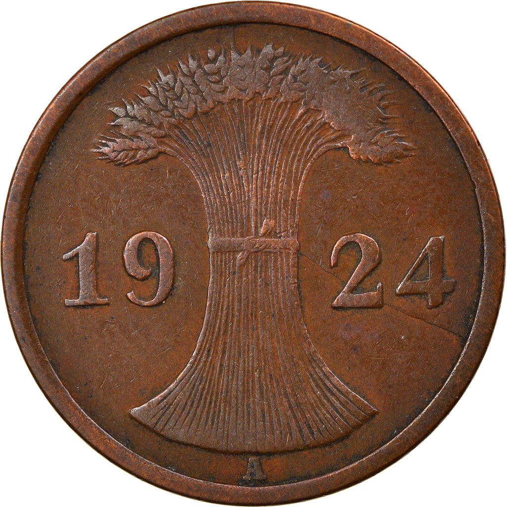 Coin, GERMANY, WEIMAR REPUBLIC, 2 Reichspfennig, 1924, Berlin, EF(40-45)