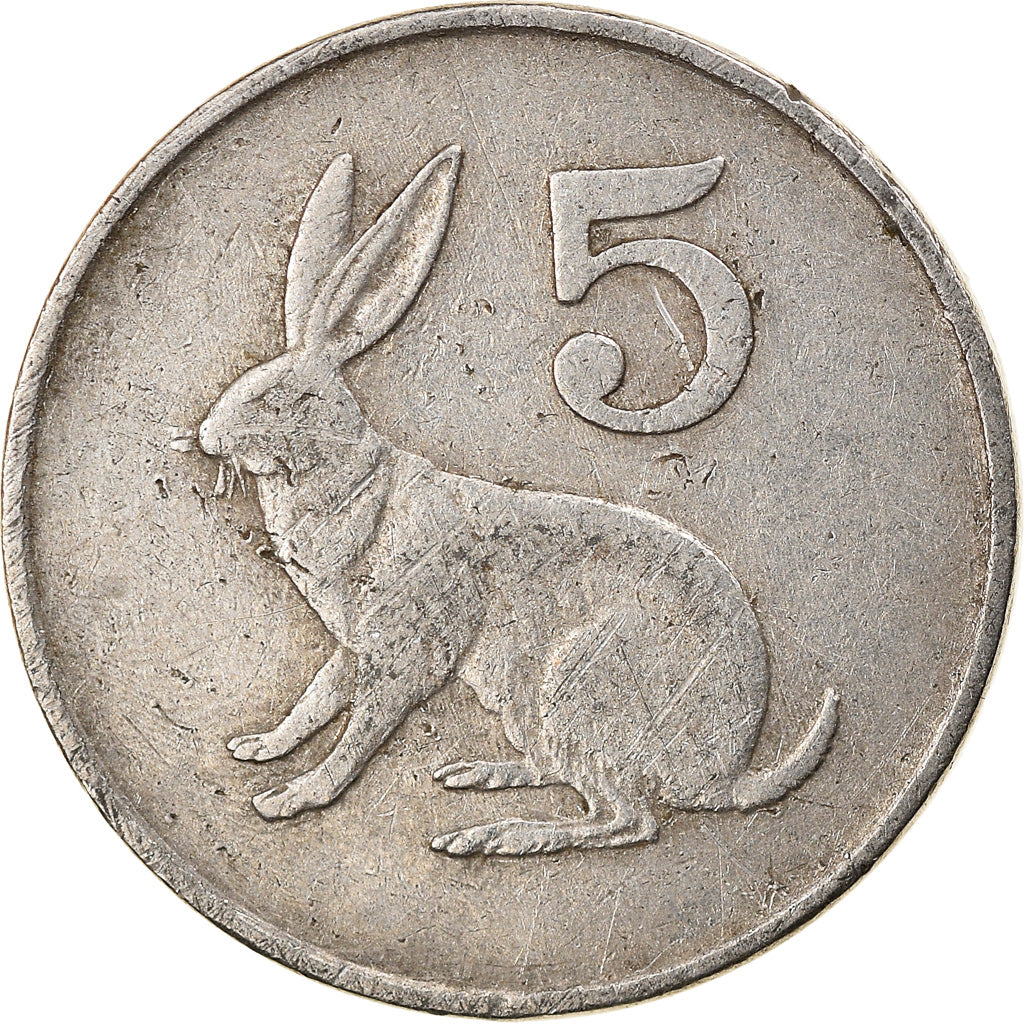 Munten, Zimbabwe, 5 Cents, 1989, ZF, Copper-nickel, KM:2