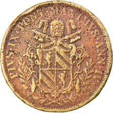 Moneta, CITTÀ DEL VATICANO, 5 Baiocchi, 1850, PAPAL STATES, Pius IX, B+, Rame