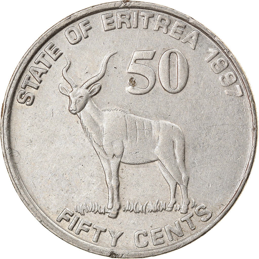 Monnaie, Eritrea, 50 Cents, 1997, TTB, Nickel Clad Steel, KM:47