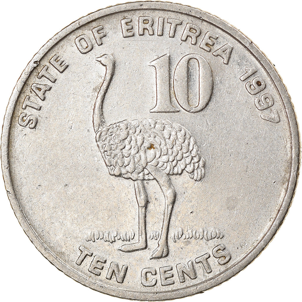 Coin, Eritrea, 10 Cents, 1997, EF(40-45), Nickel Clad Steel, KM:45