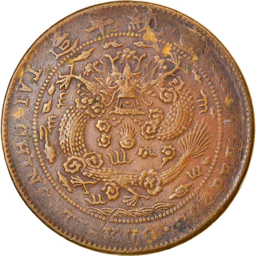 Coin, China, 10 Cash, 1875-1908, Guangxu, VF(30-35), Copper