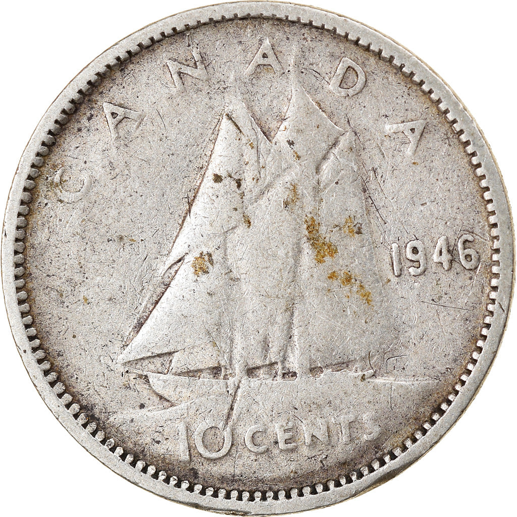Moneta, Canada, George VI, 10 Cents, 1946, Royal Canadian Mint, Ottawa, BB