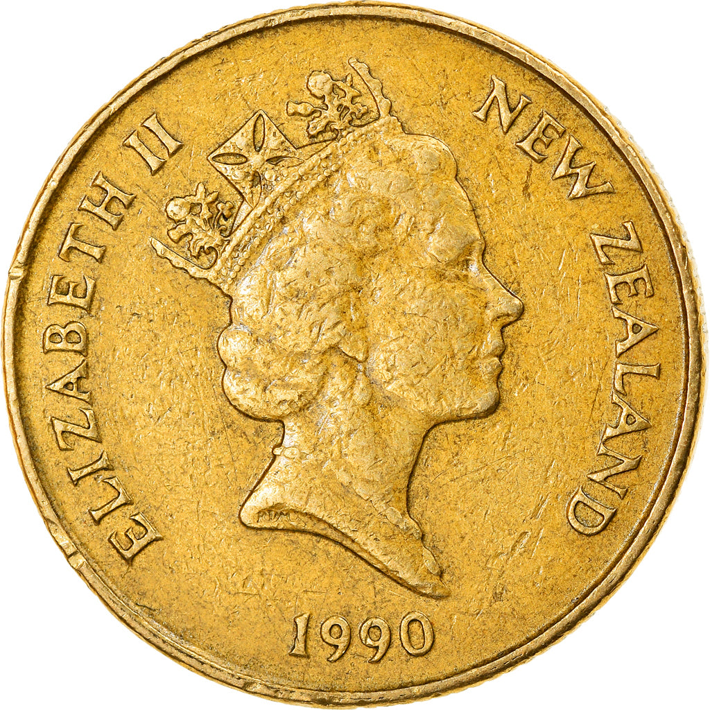 Coin, New Zealand, Dollar, 1990, EF(40-45), Aluminum-Bronze