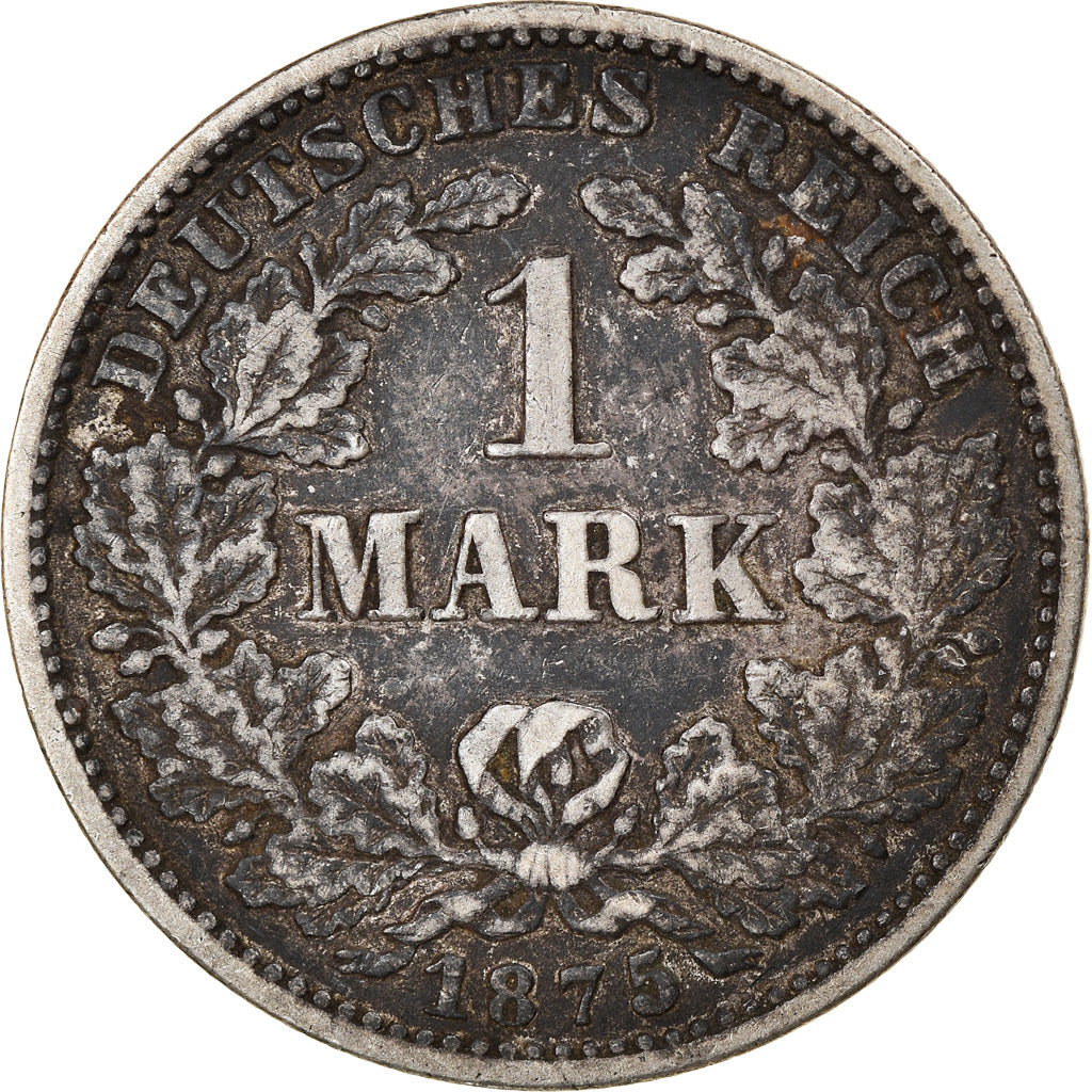 Coin, GERMANY - EMPIRE, Wilhelm I, Mark, 1875, Karlsruhe, VF(30-35), Silver