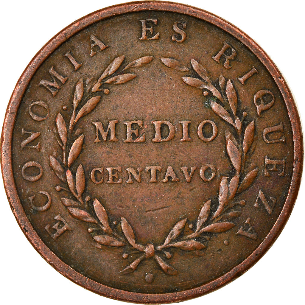 Coin, Chile, 1/2 Centavo, 1835, EF(40-45), Copper, KM:114