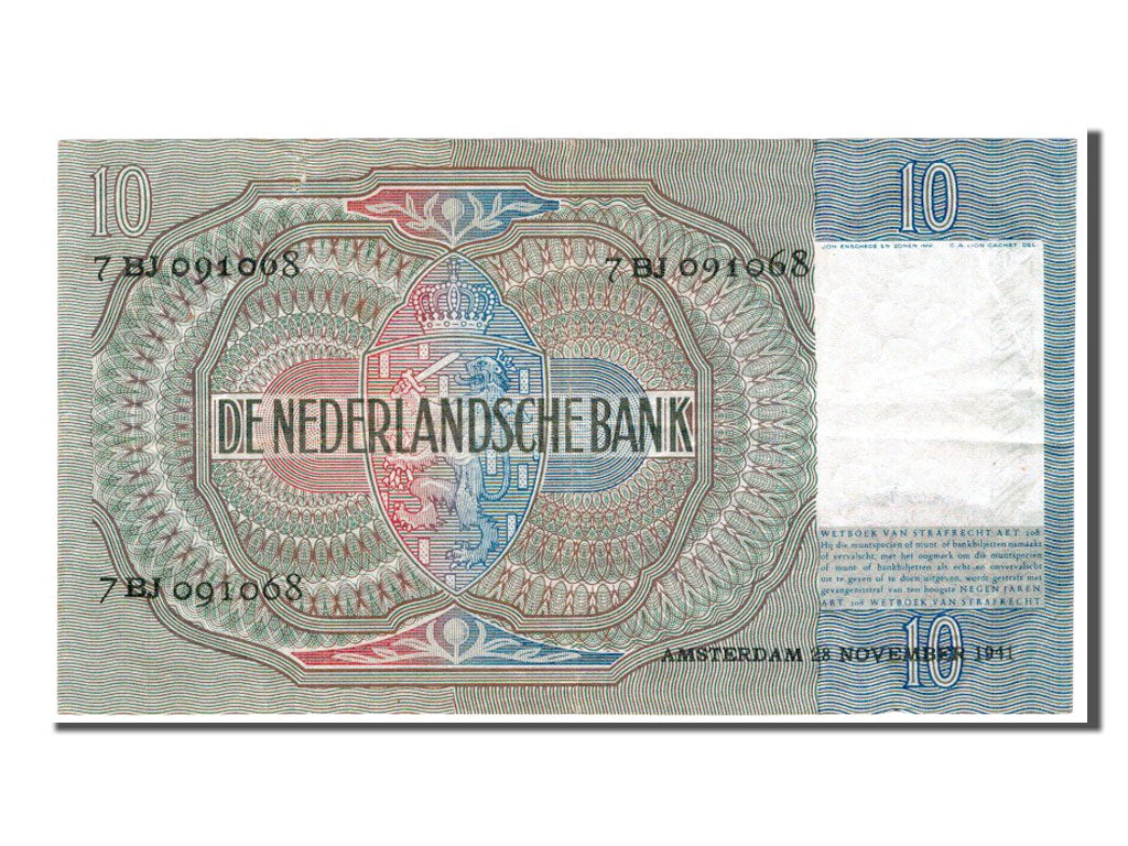 Paesi Bassi, 10 Gulden, 1941, BB