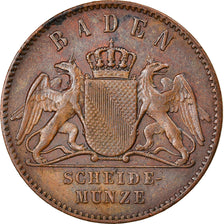 Coin, German States, BADEN, Friedrich I, Kreuzer, 1869, AU(55-58), Copper