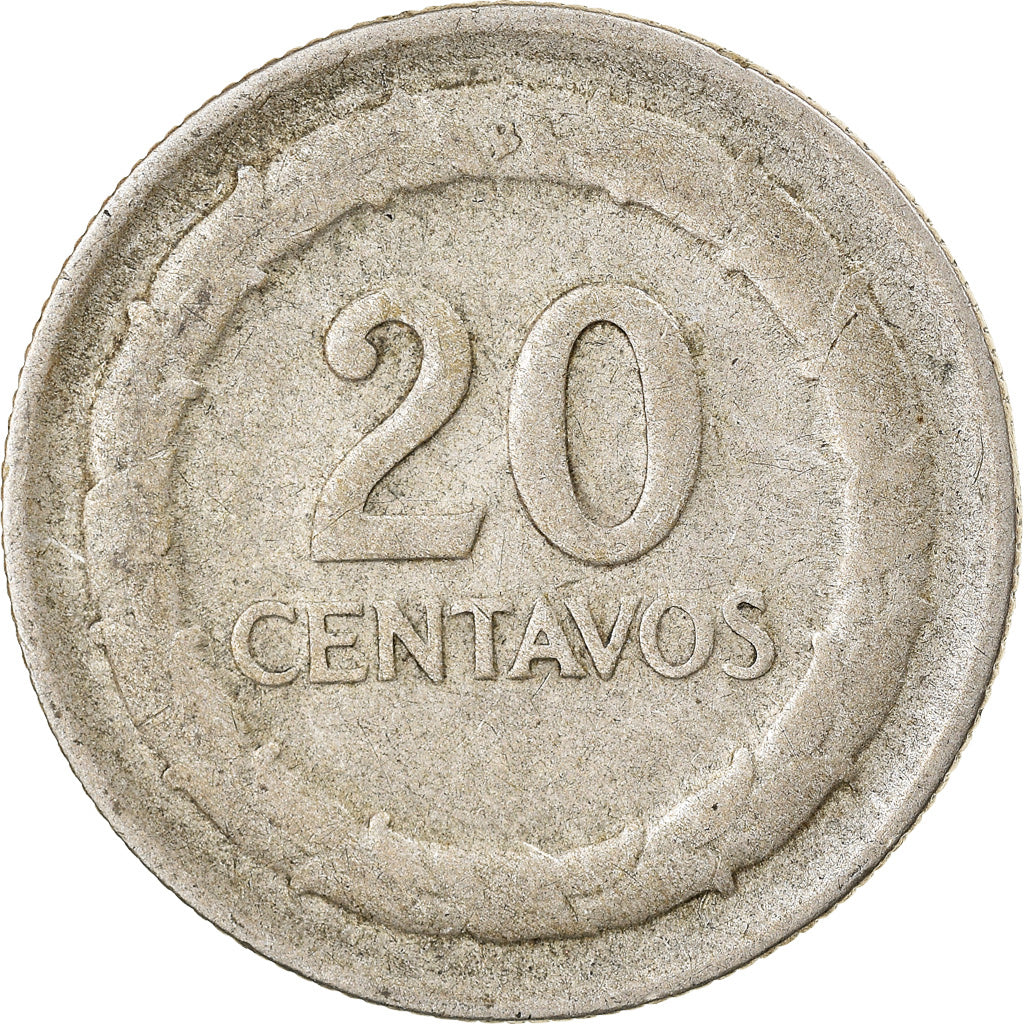 Coin, Colombia, 20 Centavos, 1951, EF(40-45), Silver, KM:208.2