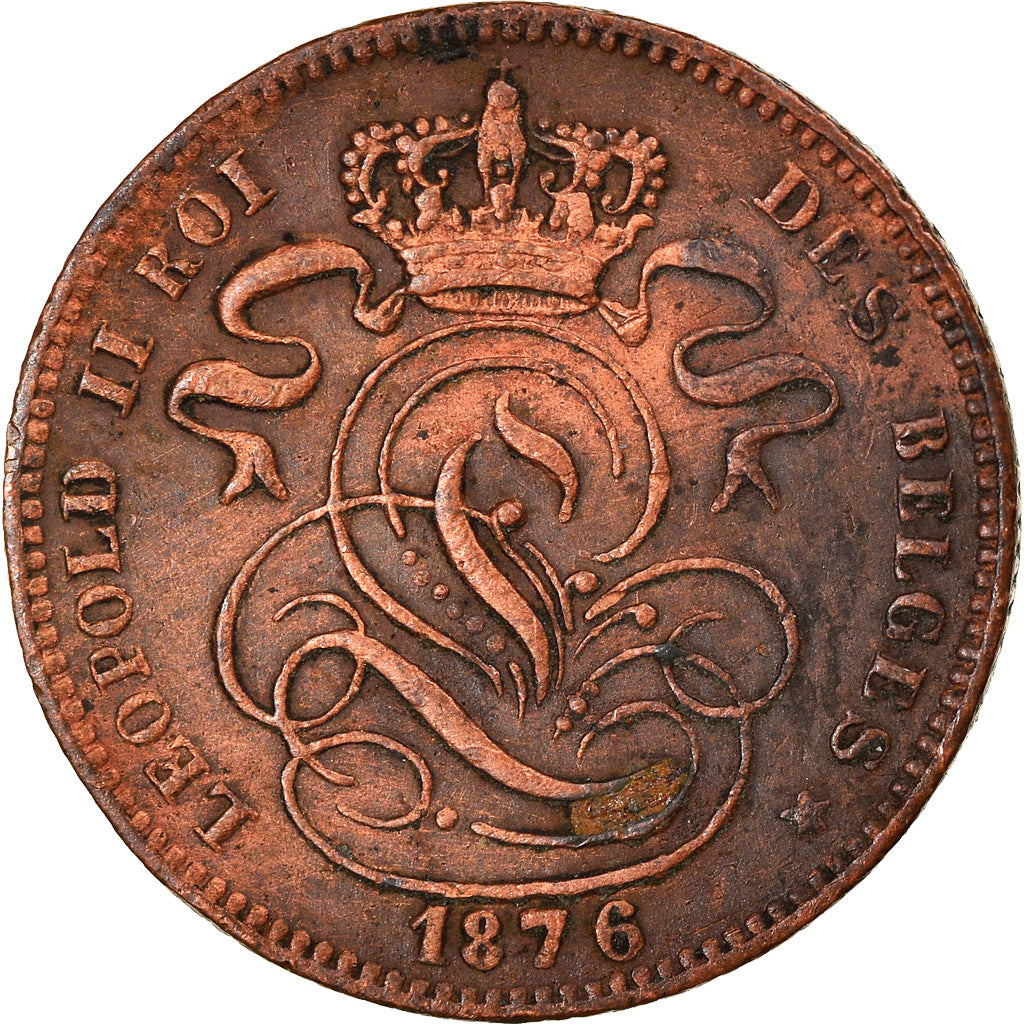 Coin, Belgium, Leopold II, Centime, 1876, EF(40-45), Copper, KM:33.1