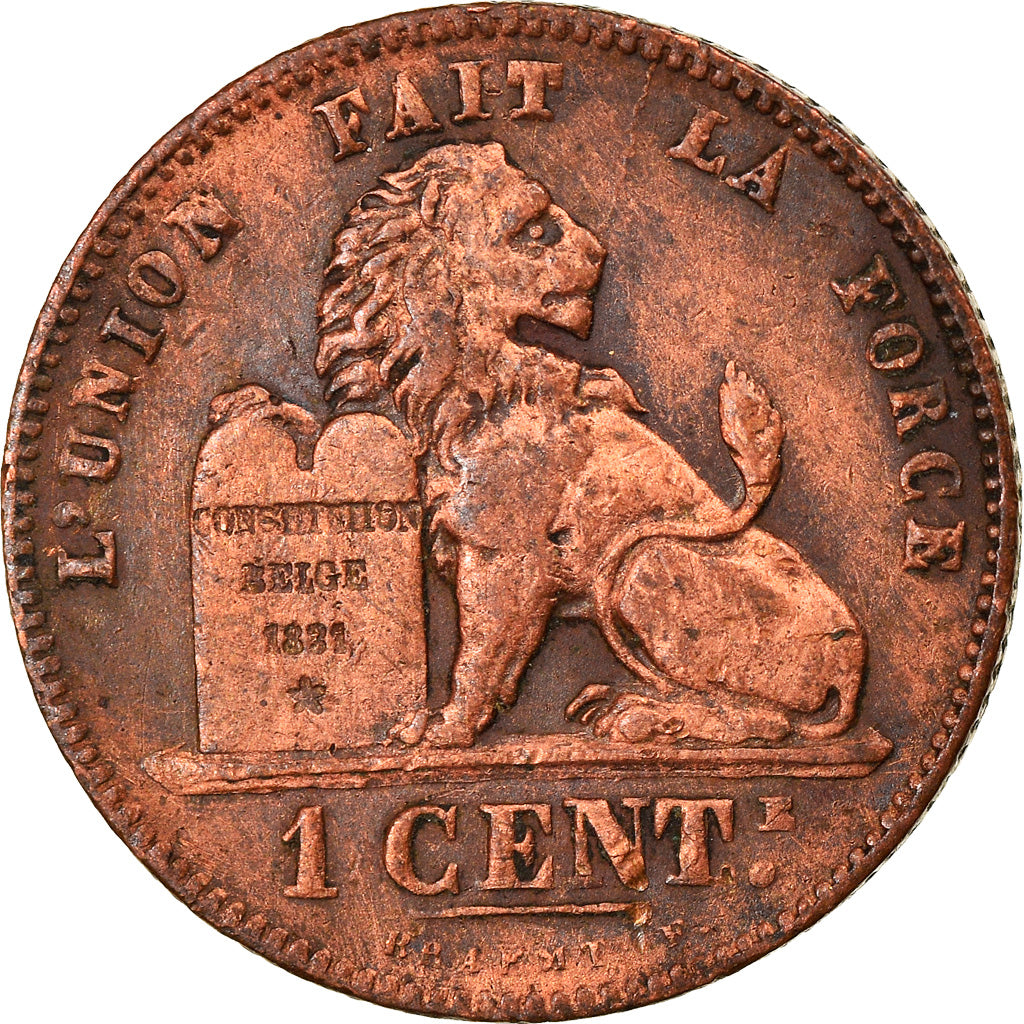 Coin, Belgium, Leopold II, Centime, 1876, EF(40-45), Copper, KM:33.1