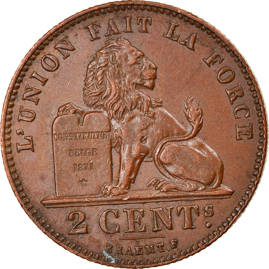 Coin, Belgium, Albert I, 2 Centimes, 1914, AU(50-53), Copper, KM:64