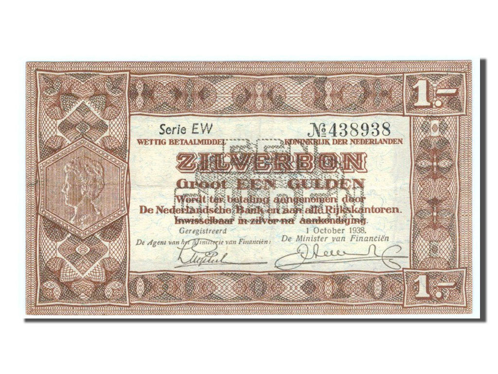 Banconote, Paesi Bassi, 1 Gulden, 1938, SPL-