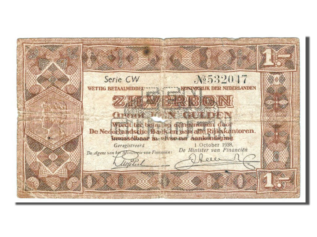 Geldschein, Niederlande, 1 Gulden, 1938, SGE+