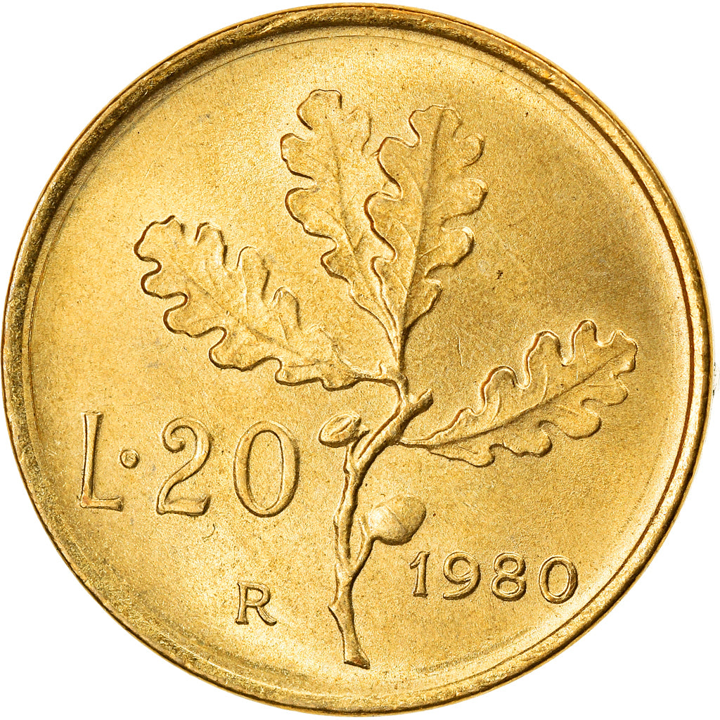 Monnaie, Italie, 20 Lire, 1980, Rome, SUP, Aluminum-Bronze, KM:97.2