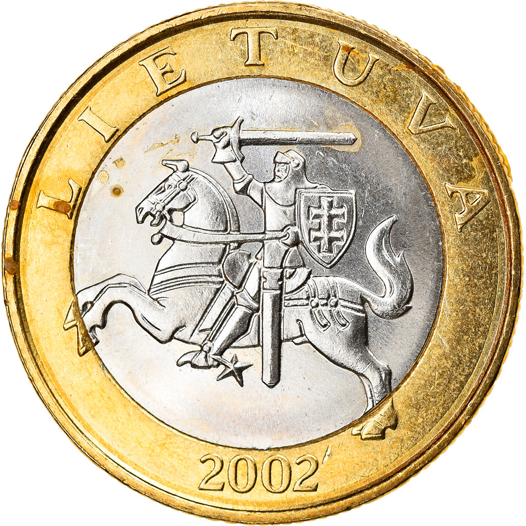 Munten, Lithouwen, 2 Litai, 2002, ZF, Bi-Metallic, KM:112