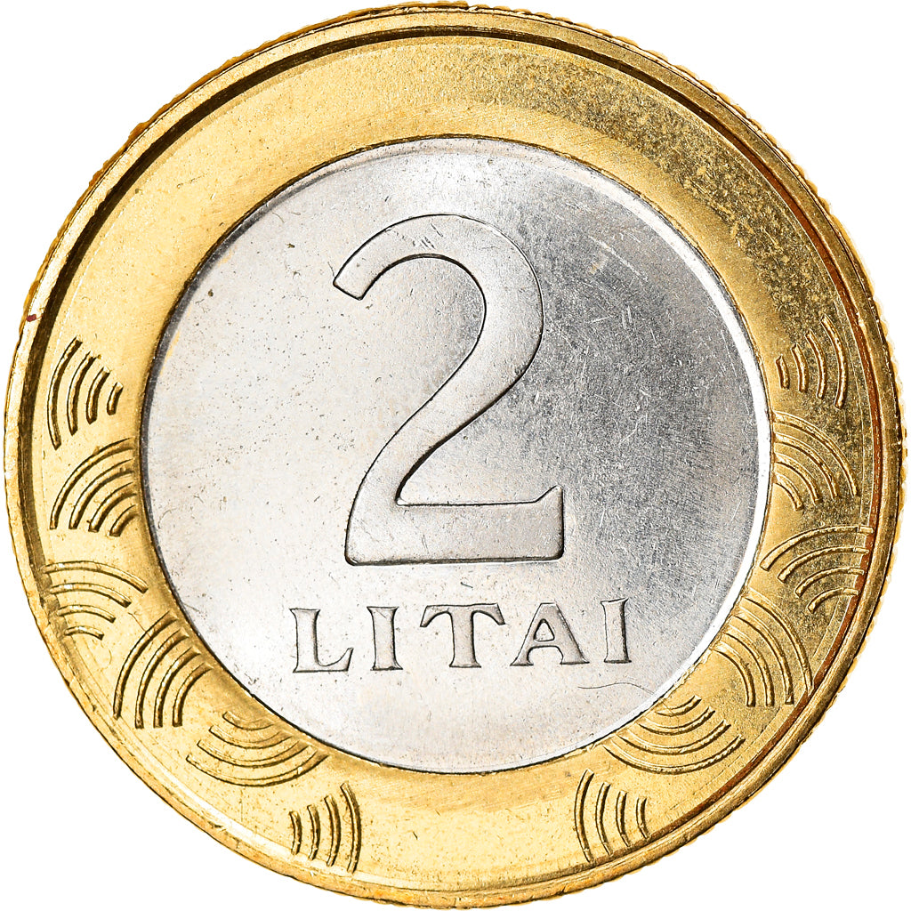 Munten, Lithouwen, 2 Litai, 2002, ZF, Bi-Metallic, KM:112