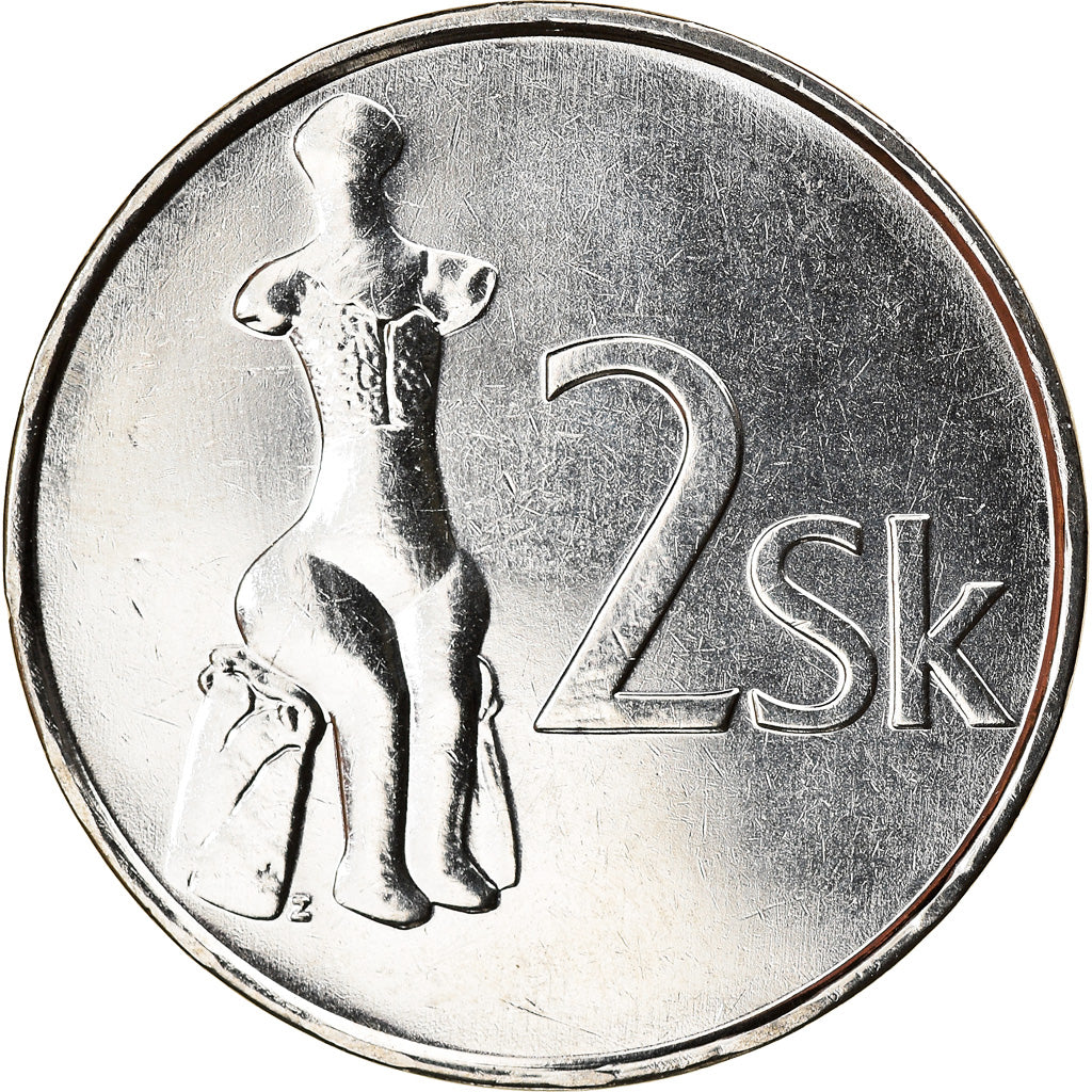 Moneta, Słowacja, 2 Koruna, 2003, MS(63), Nickel platerowany stalą, KM:13