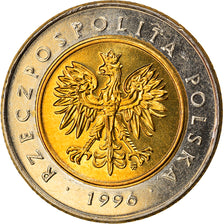 Münze, Polen, 5 Zlotych, 1996, Warsaw, UNZ, Bi-Metallic, KM:284