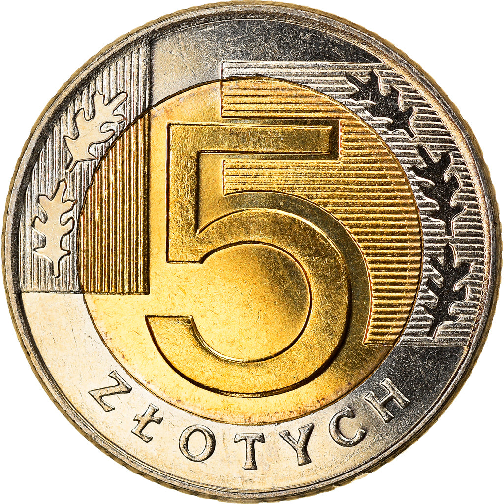 Münze, Polen, 5 Zlotych, 1996, Warsaw, UNZ, Bi-Metallic, KM:284