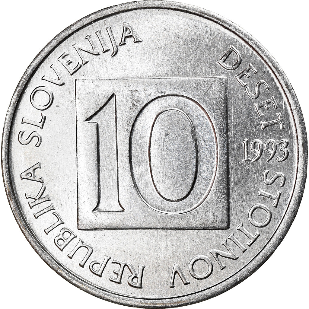 Coin, Slovenia, 10 Stotinov, 1993, MS(63), Aluminum, KM:7