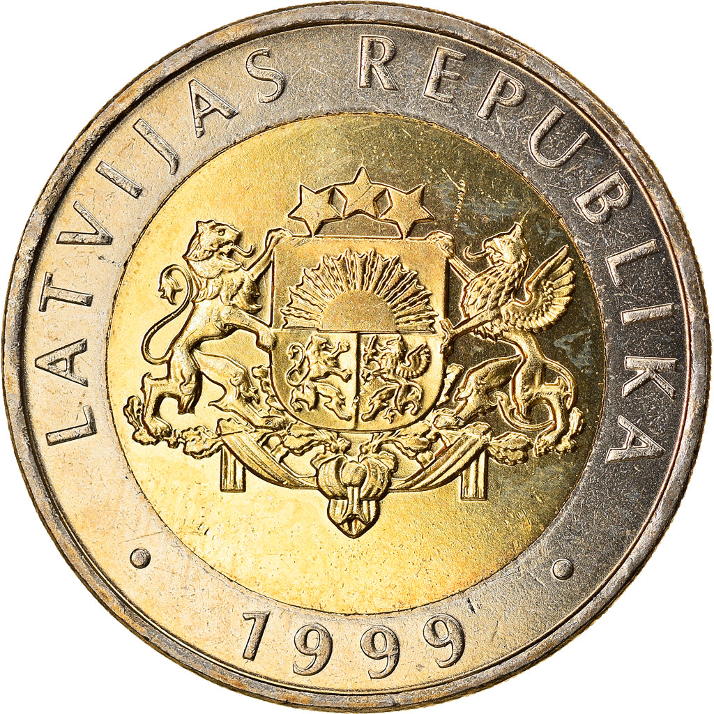 Coin, Latvia, 2 Lati, 1999, MS(65-70), Bi-Metallic, KM:38