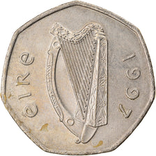 Moneta, REPUBLIKA IRLANDII, 50 Pence, 1997, EF(40-45), Miedź-Nikiel, KM:24